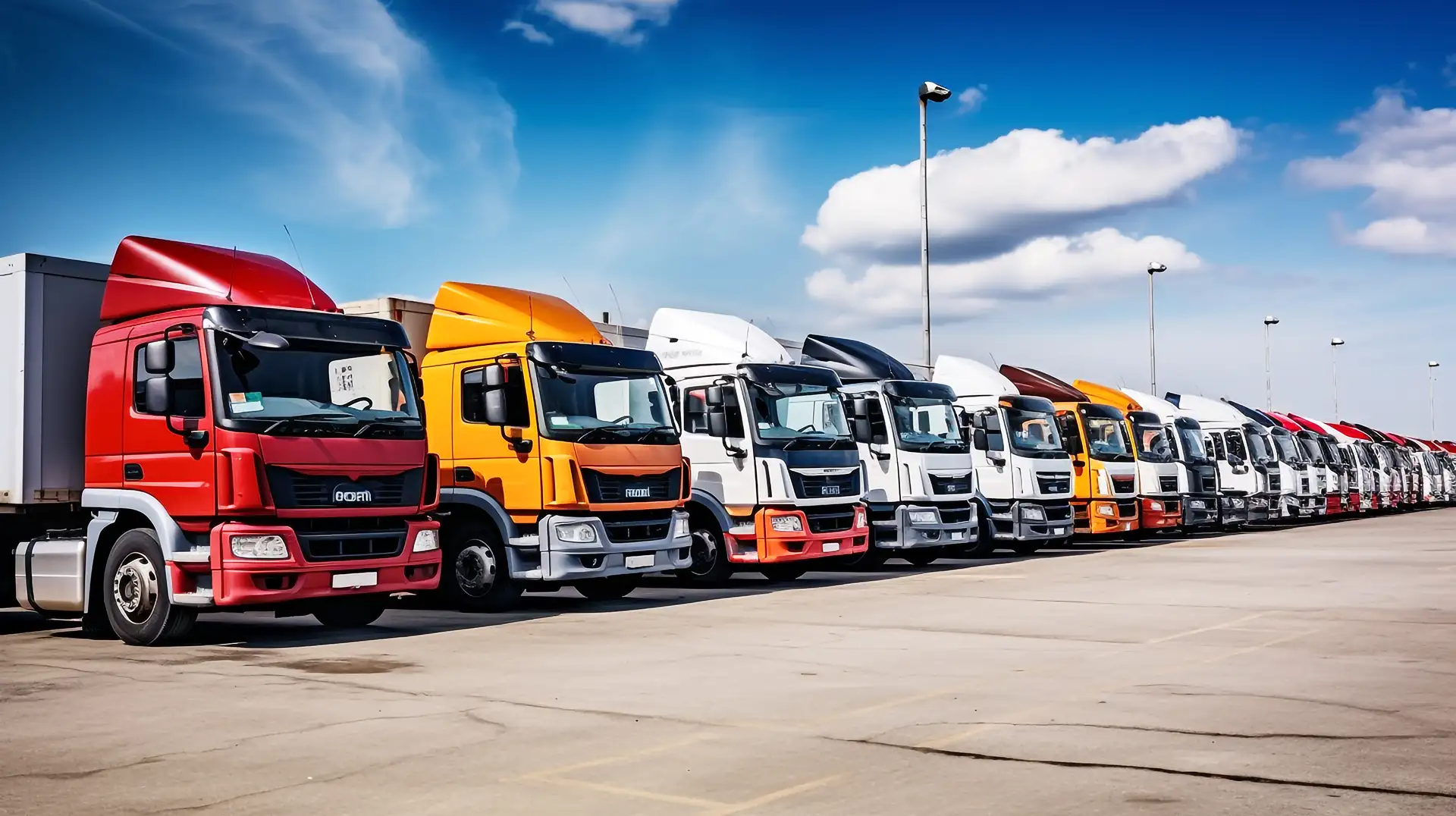 Vehicle fleet in the yard – CGM Trasporti